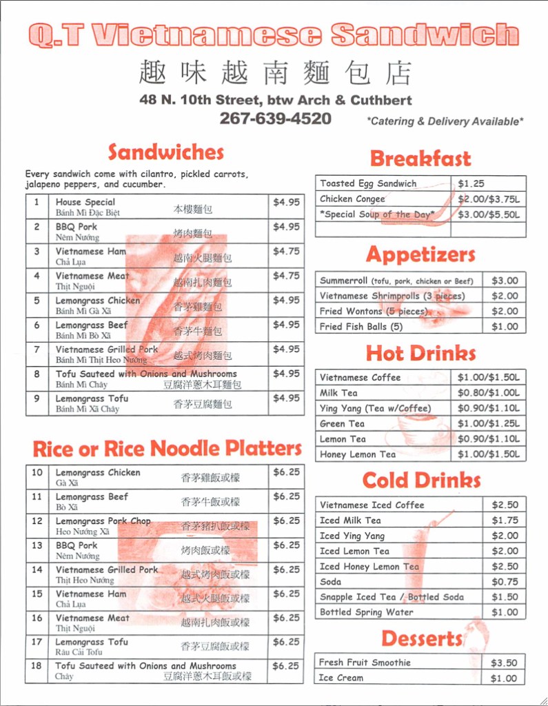 Food Review – QT Vietnamese Sandwich, Philly Chinatown – It's just the ...
